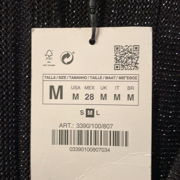 Zara black sparkly knit wrap maxi dress sz M - Picture 6 of 6